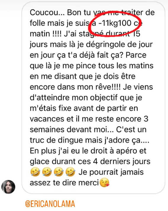 résultat perte de poids
