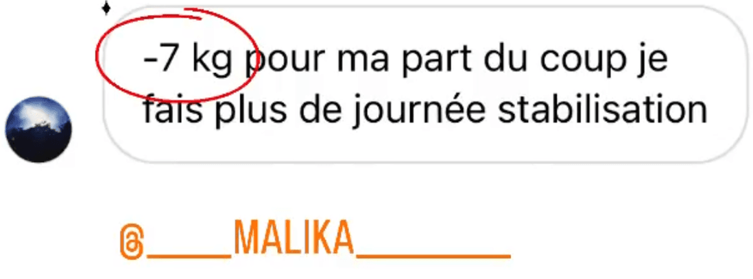 résultat perte de poids