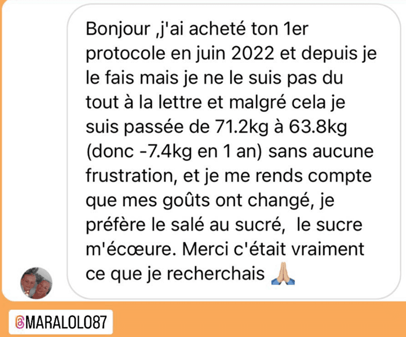 résultat perte de poids