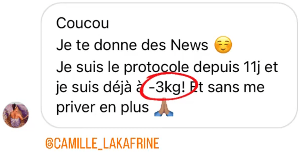 résultat perte de poids